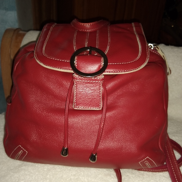 Boulevard | Bags | Boulevard Red Leather Backpack | Poshmark